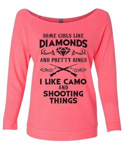 Hunting Sweatshirts Some Girls Like Diamonds and Pretty Rings I Like Camo Shooting Things Hot Pink $14.85 Activewear