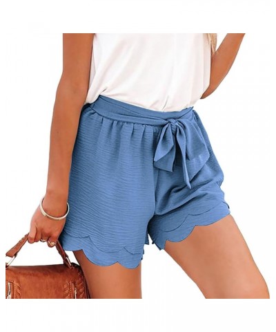 Womens Summer Cotton Linen Casual Shorts Teen Girl Lightweight Drawstring Comfy Cute Hot Pant Beach Outdoor Shorts B-blue $13...