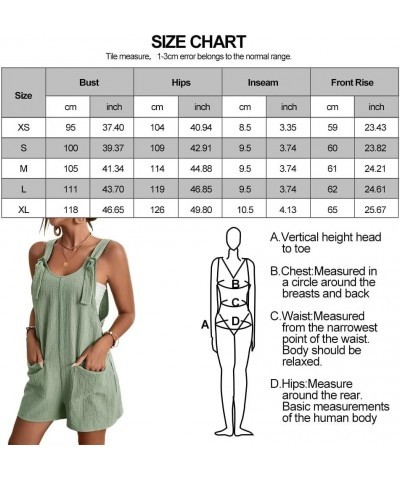 Summer Short Romper for Women Loose Knot Front Sleeveless Jumpsuit with Pockets A-army Green $12.69 Rompers