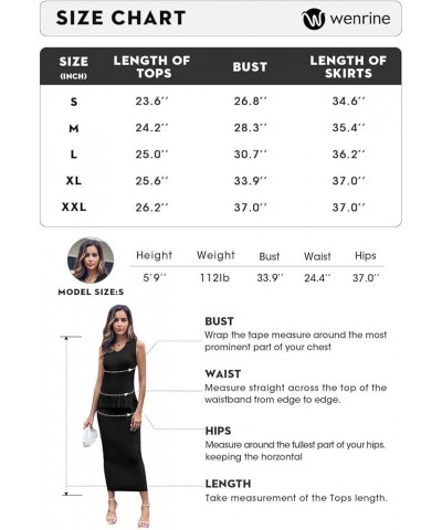 Womens 2 Piece Sweater Sets Tank Tops Knitted Ribbed V Neck Sleeveless Casual Midi Skirt Sets Grey $15.20 Activewear